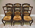 set of 6 old French Provencal style chairs